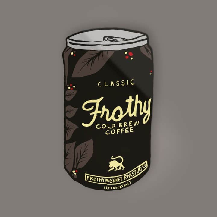 Frothy Cold Brew Coffee 3.5" Vinyl Decal